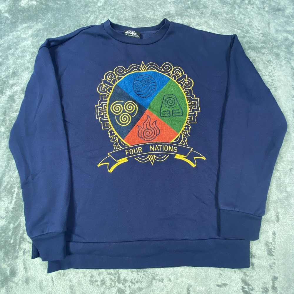 Avatar Last Airbender Sweater Adult XS Fire Air Water Earth Fleece Nickelodeon